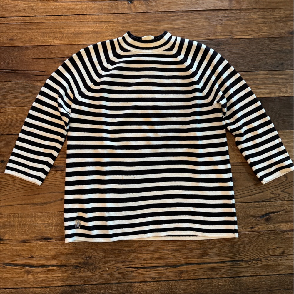 Marc Jacobs Black and White Striped Knit Top